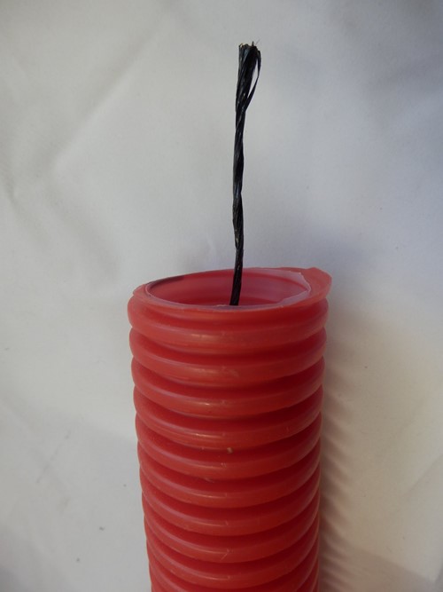 tube lisse rouge avec tire fils 50mm